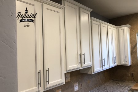 Cabinets white staggered